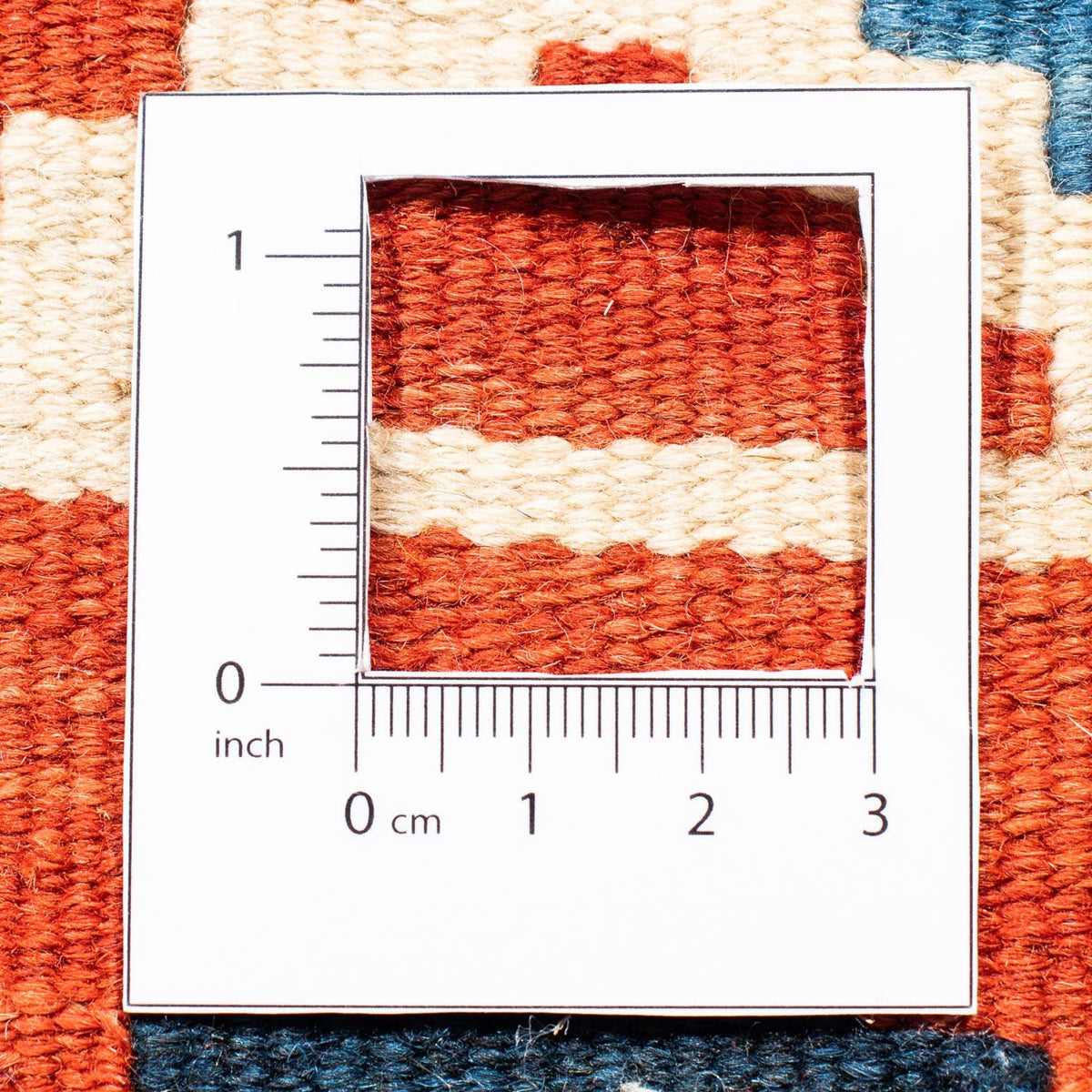 Tapis Kelim - Oriental carré - 107 x 100 cm - rouge foncé