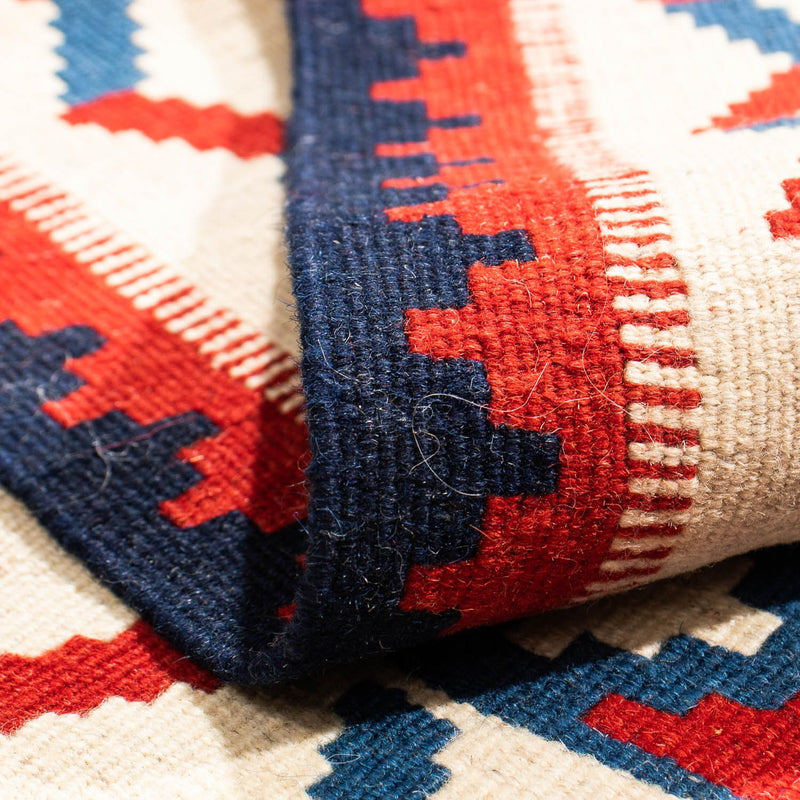 Tapis Kelim - Oriental carré  - 106 x 103 cm - rouge foncé