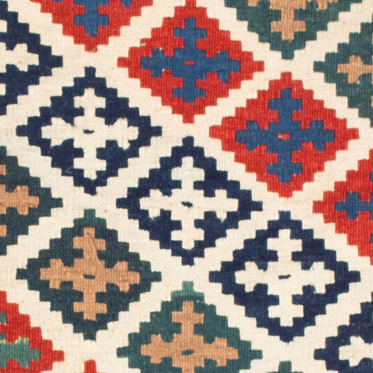 Tapis Kelim - Oriental carré - 105 x 104 cm - multicolore