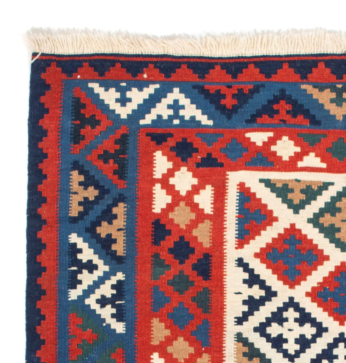 Tapis Kelim - Oriental carré - 105 x 104 cm - multicolore