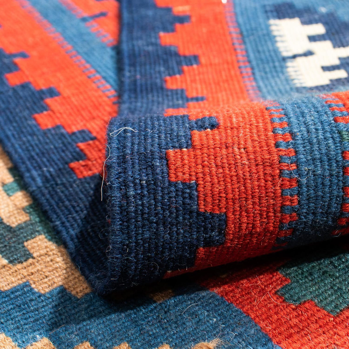 Tapis Kelim - Oriental carré - 105 x 104 cm - multicolore