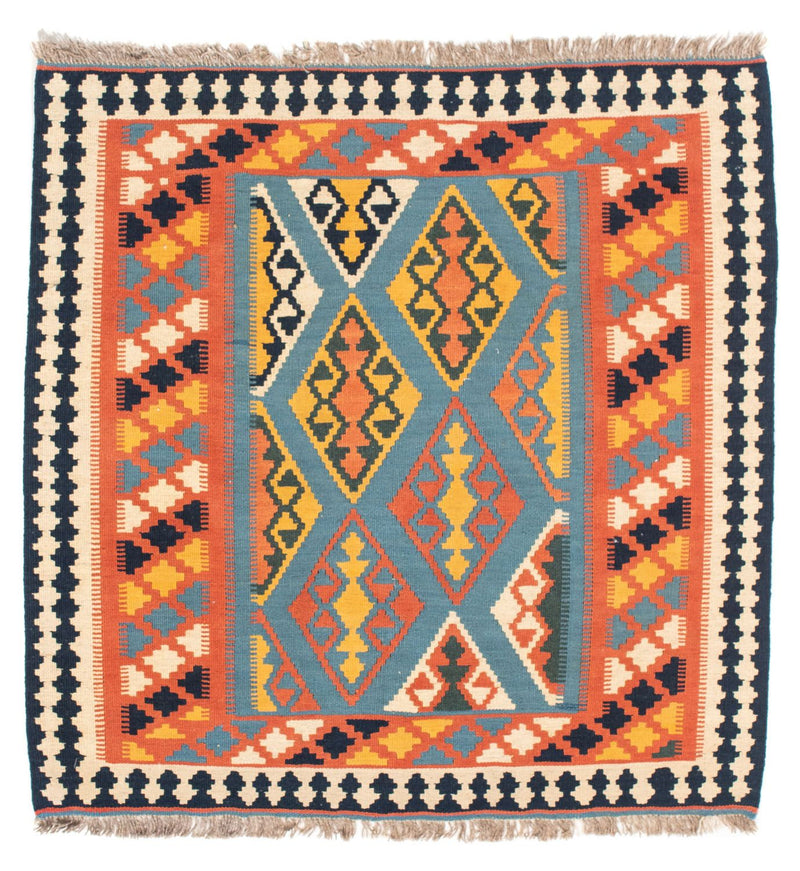Tapis Kelim - Oriental carré  - 102 x 101 cm - orange