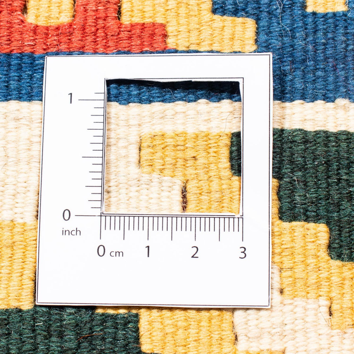 Tapis Kelim - Oriental carré  - 104 x 102 cm - bleu