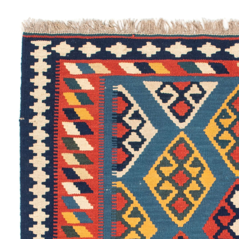 Tapis Kelim - Oriental carré  - 101 x 99 cm - bleu foncé