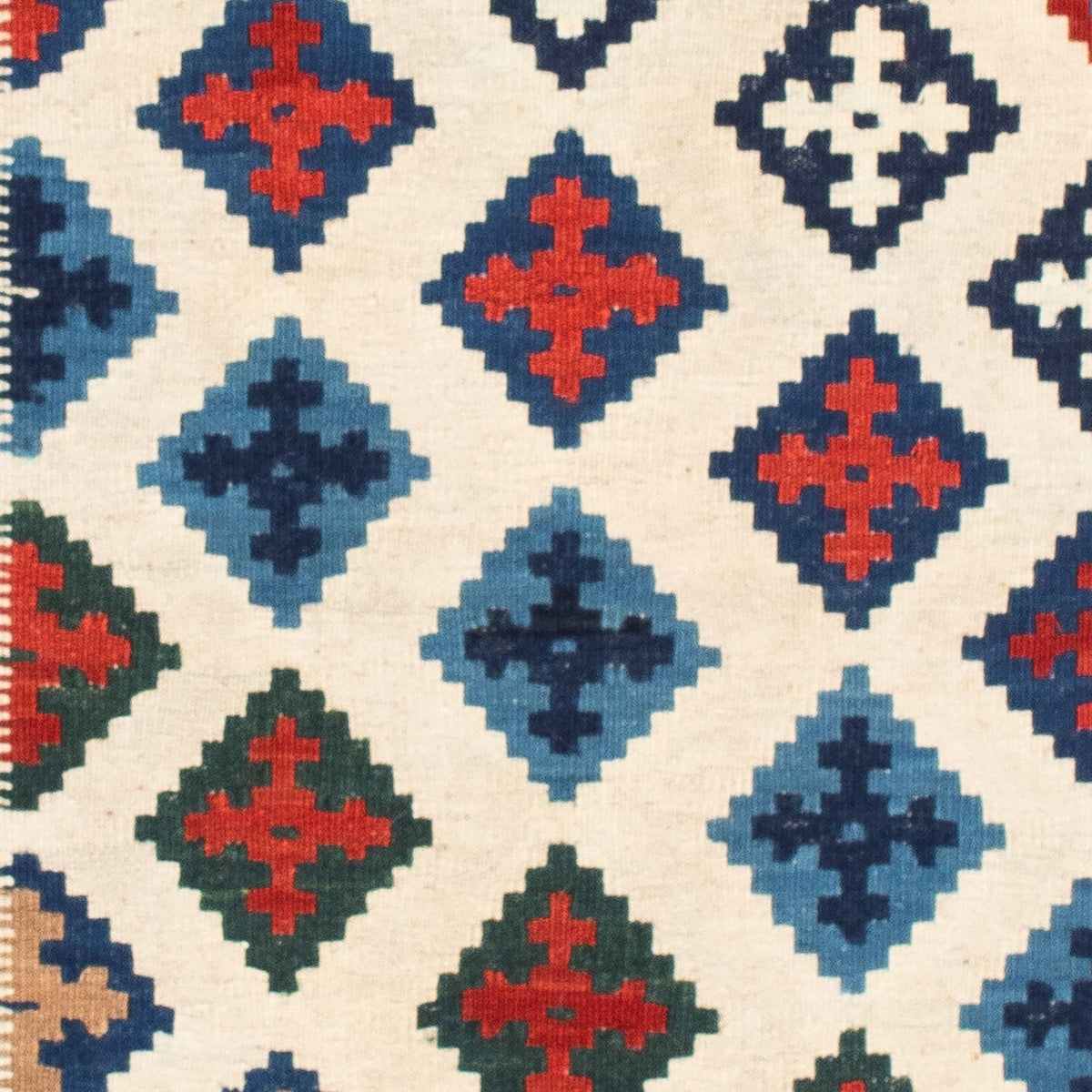 Tapis Kelim - Oriental carré  - 104 x 102 cm - multicolore
