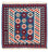 Tapis Kelim - Oriental carré  - 102 x 100 cm - bleu