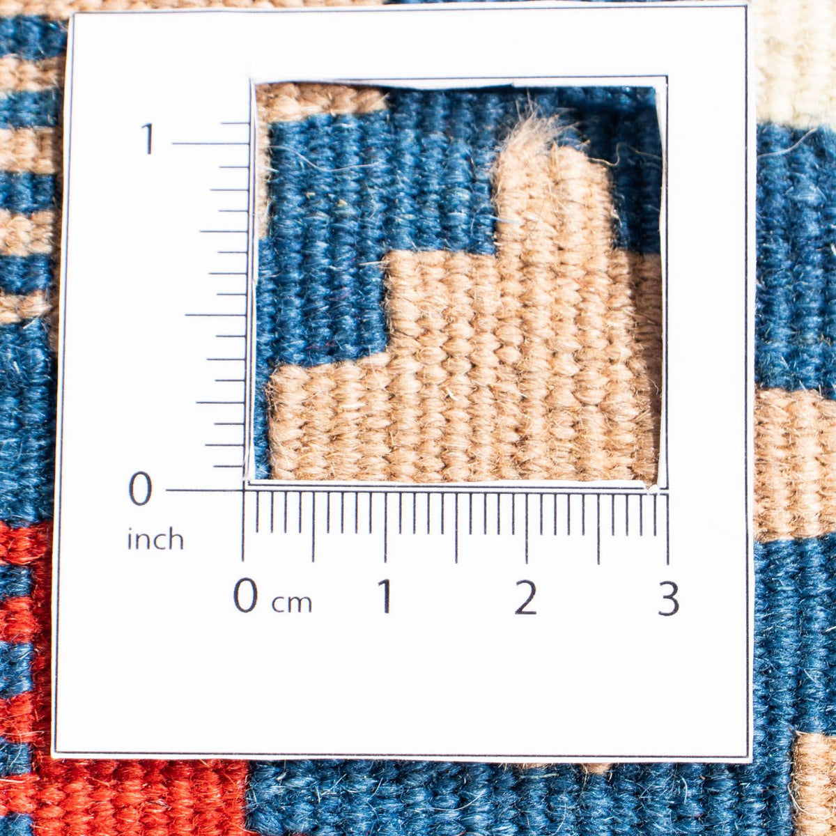 Tapis Kelim - Oriental carré - 108 x 103 cm - bleu