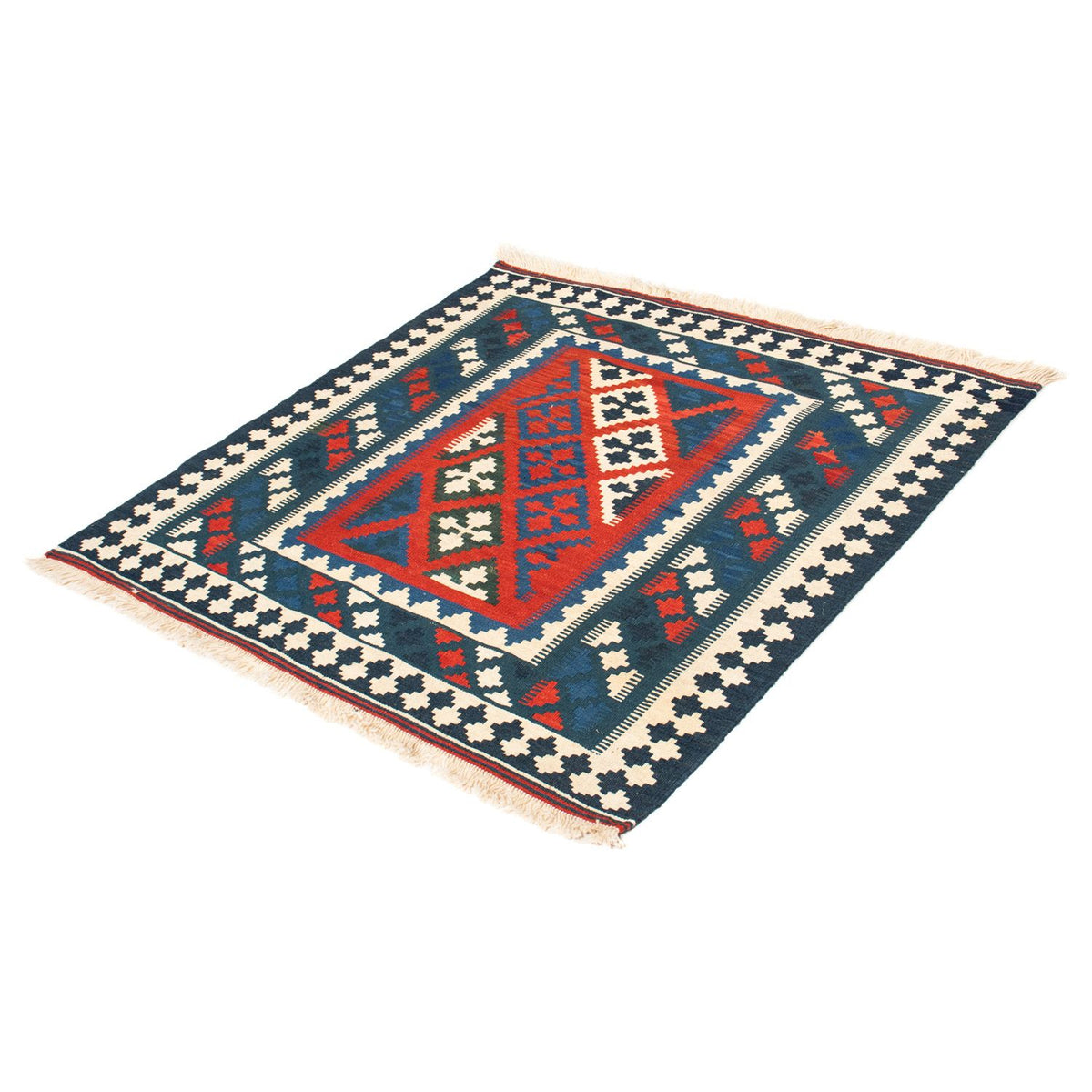 Tapis Kelim - Oriental carré - 105 x 102 cm - multicolore