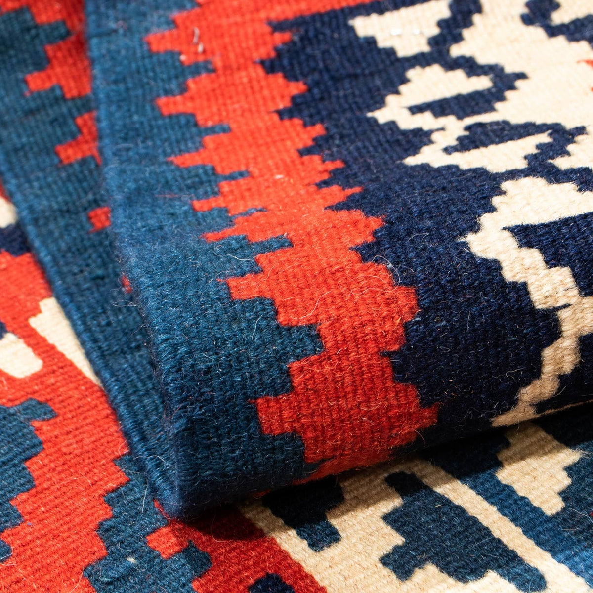 Tapis Kelim - Oriental carré  - 102 x 102 cm - multicolore