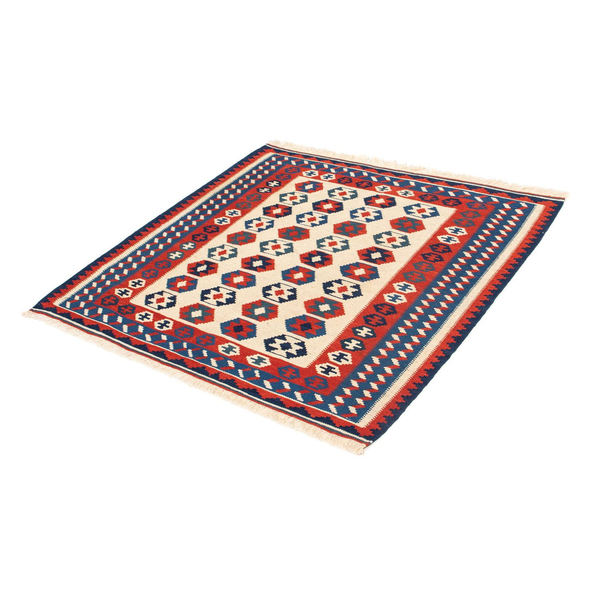 Tapis Kelim - Oriental carré  - 103 x 103 cm - beige
