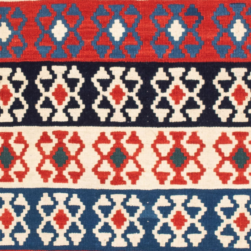 Tapis Kelim - Oriental carré  - 110 x 100 cm - bleu