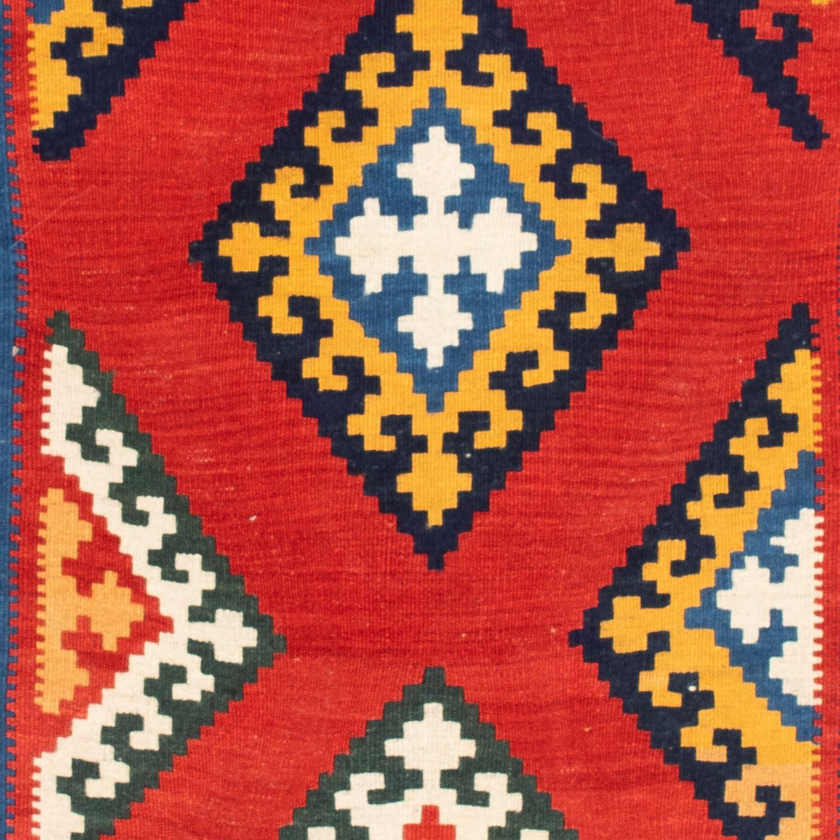 Tapis Kelim - Oriental carré  - 113 x 110 cm - rouge