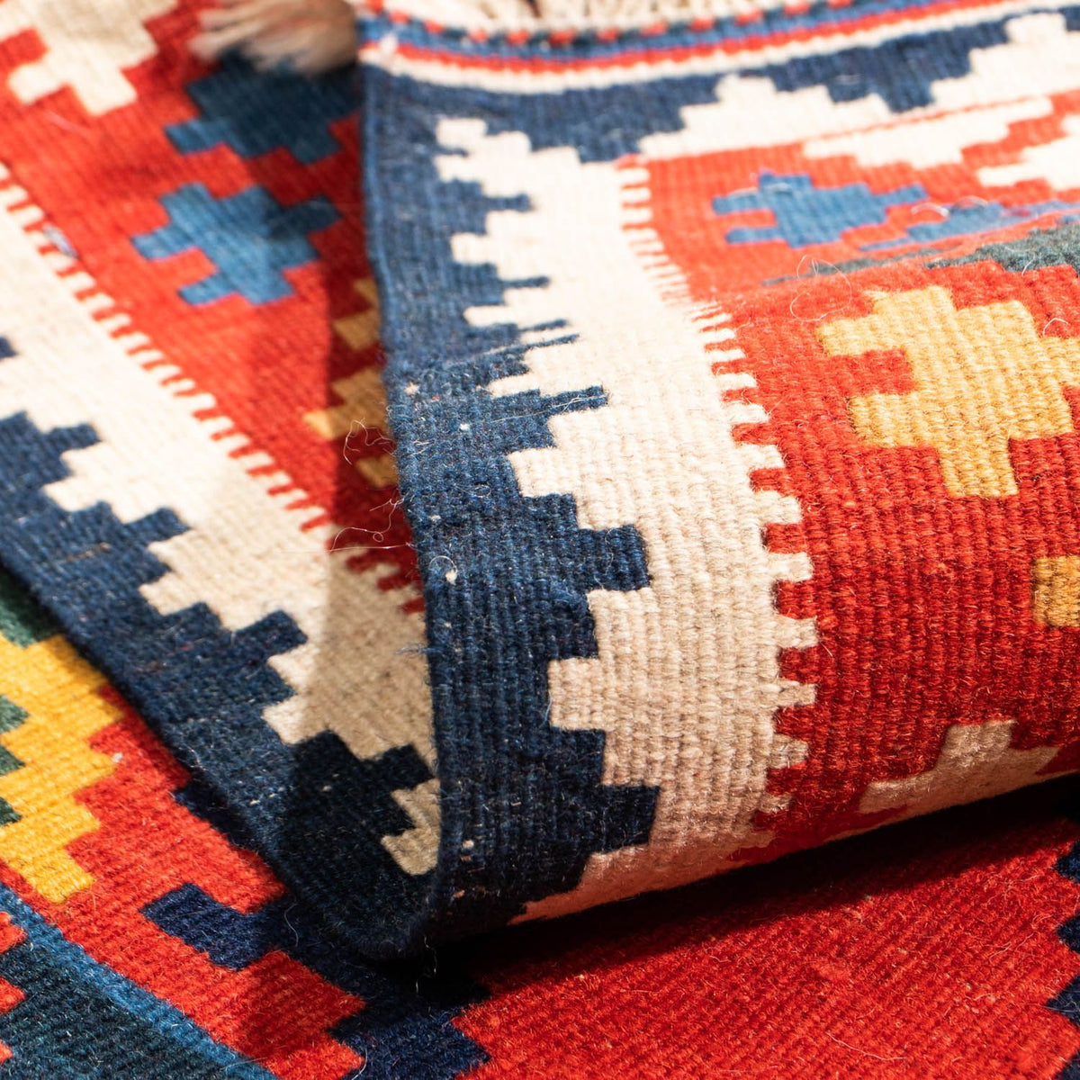 Tapis Kelim - Oriental carré  - 113 x 110 cm - rouge