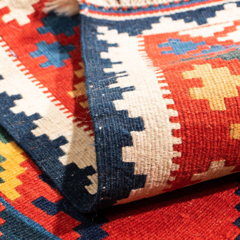 Tapis Kelim - Oriental carré  - 113 x 110 cm - rouge