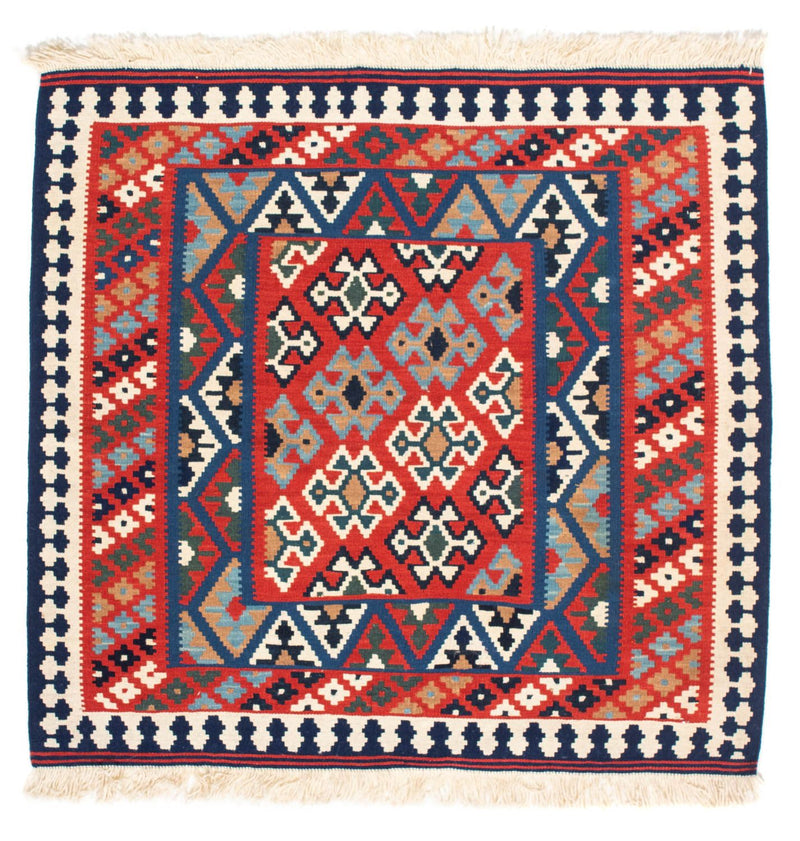 Tapis Kelim - Oriental carré  - 108 x 101 cm - rouge