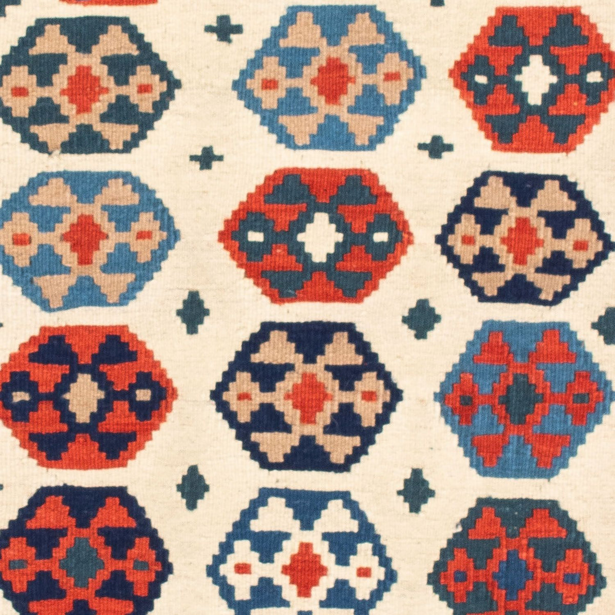 Tapis Kelim - Oriental carré  - 104 x 102 cm - beige