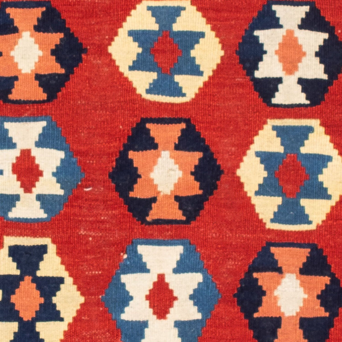 Tapis Kelim - Oriental carré  - 110 x 105 cm - bleu