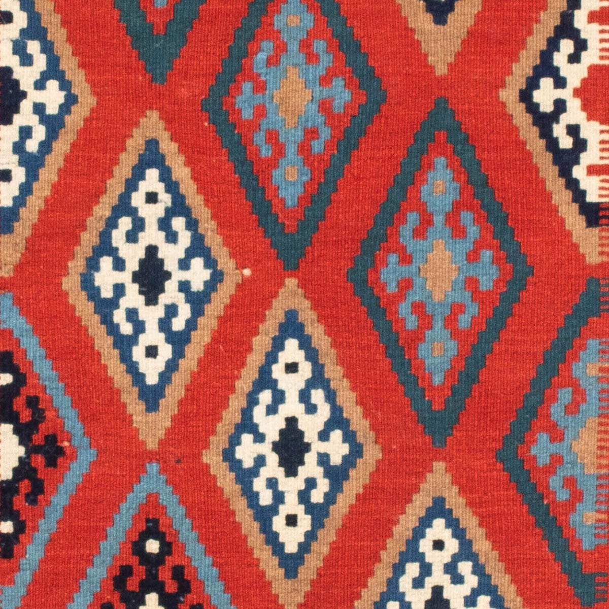 Tapis Kelim - Oriental carré - 100 x 98 cm - bleu