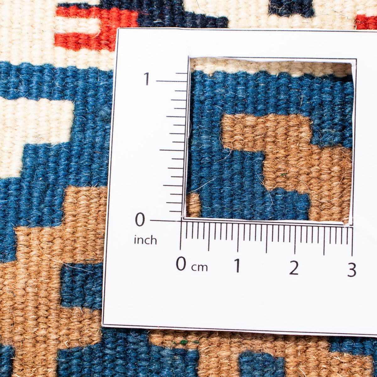 Tapis Kelim - Oriental carré - 100 x 98 cm - bleu