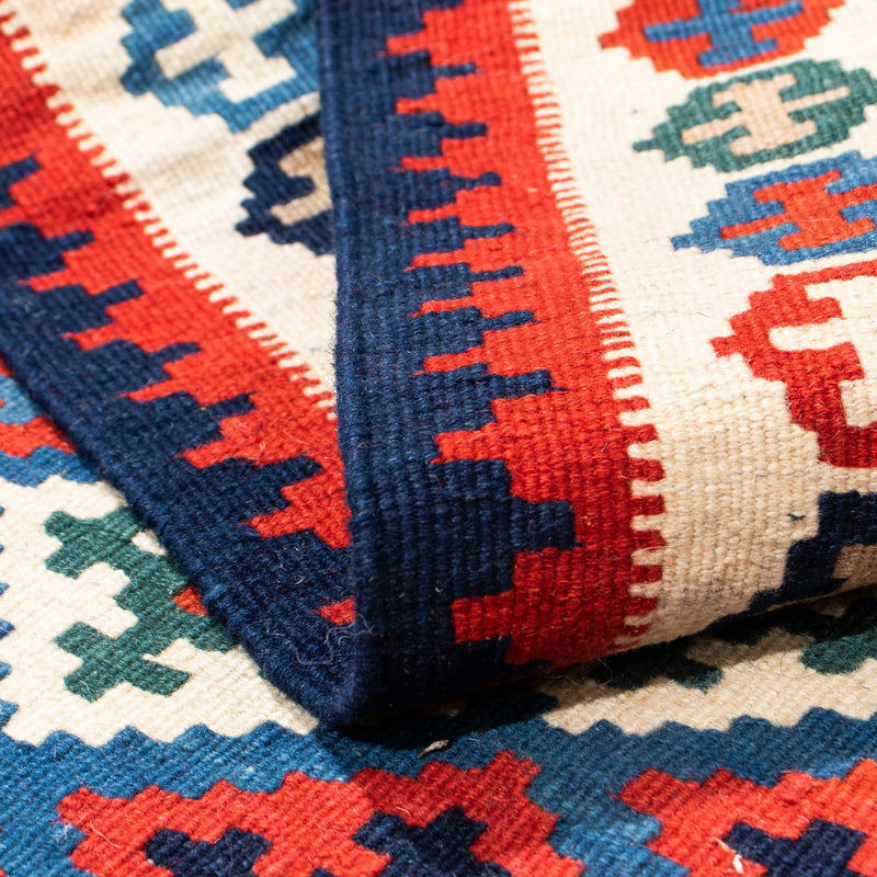 Tapis Kelim - Oriental carré  - 105 x 103 cm - bleu