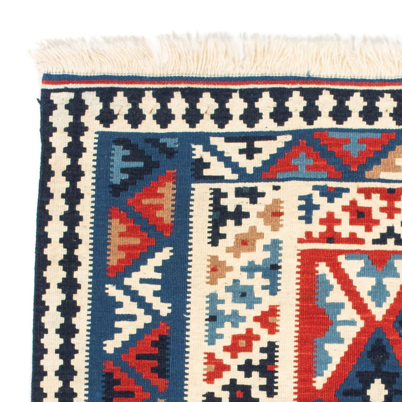 Tapis Kelim - Oriental carré  - 103 x 103 cm - bleu