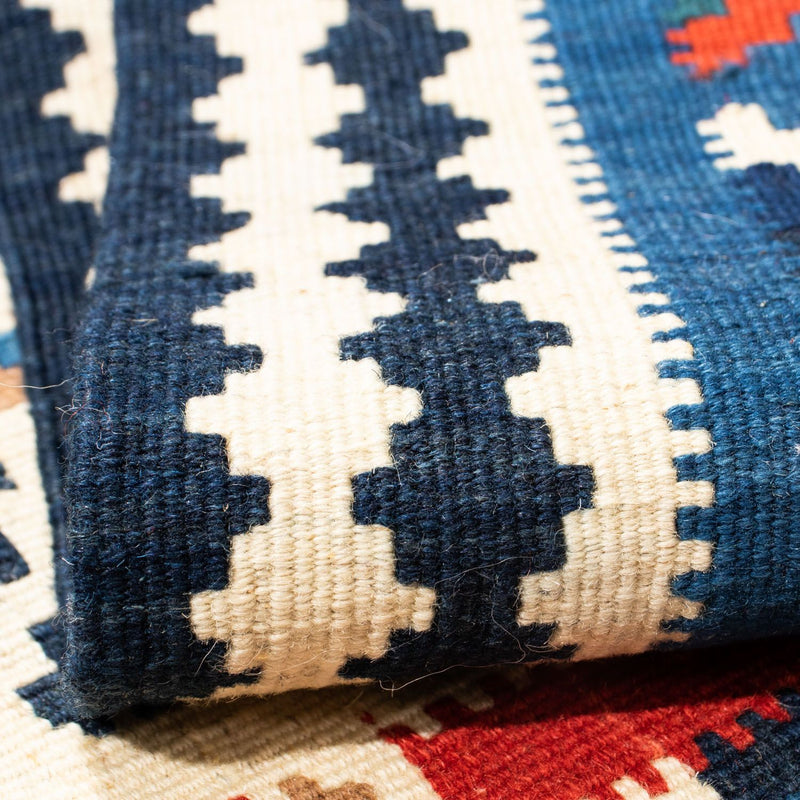 Tapis Kelim - Oriental carré  - 103 x 103 cm - bleu