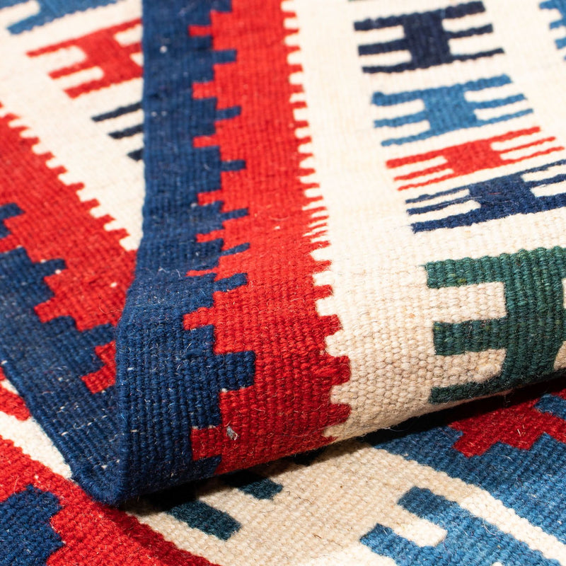 Tapis Kelim - Oriental carré  - 106 x 103 cm - bleu