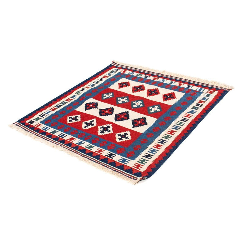 Tapis Kelim - Oriental carré  - 106 x 103 cm - bleu