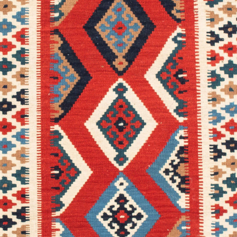 Tapis Kelim - Oriental carré  - 105 x 102 cm - rouge