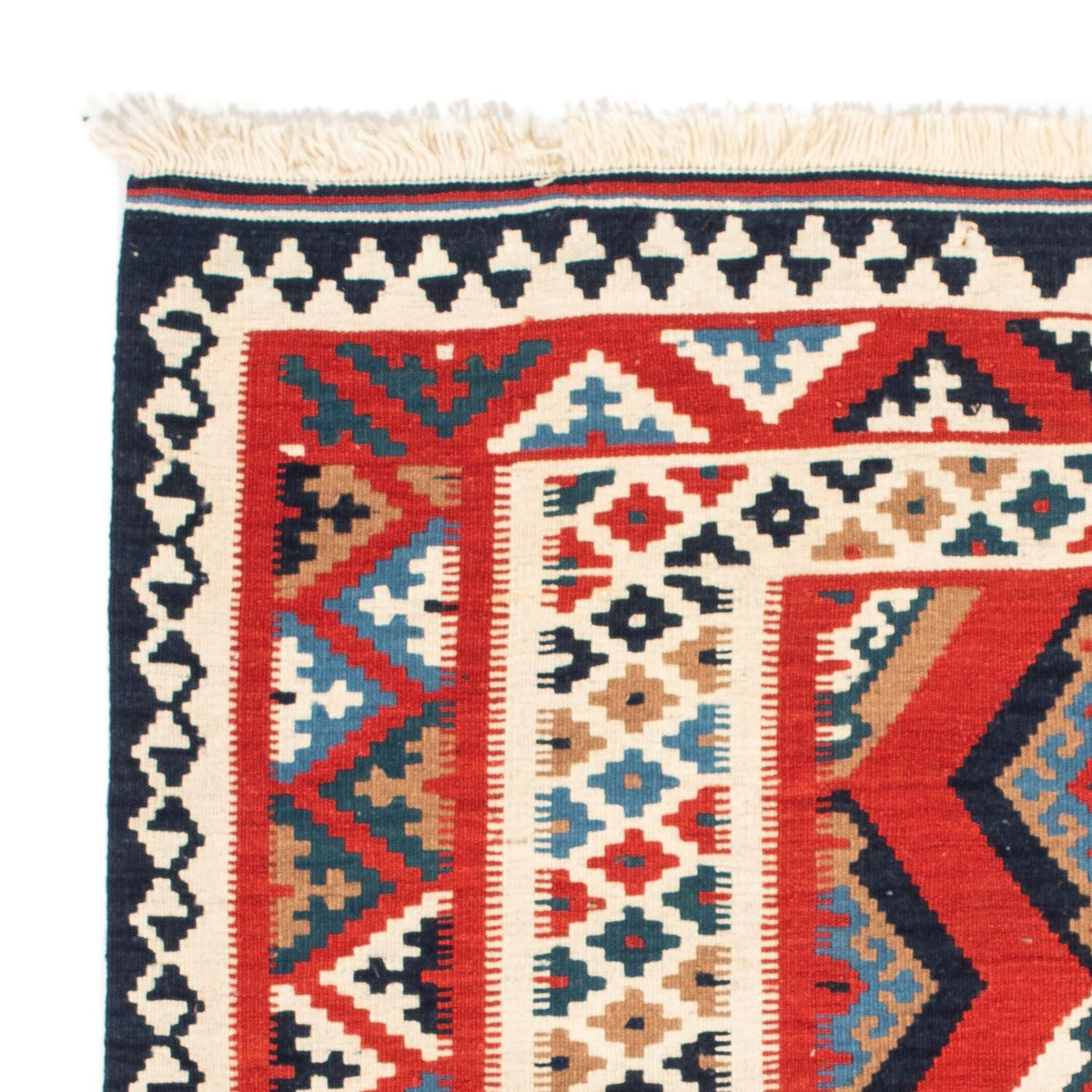 Tapis Kelim - Oriental carré  - 105 x 102 cm - rouge