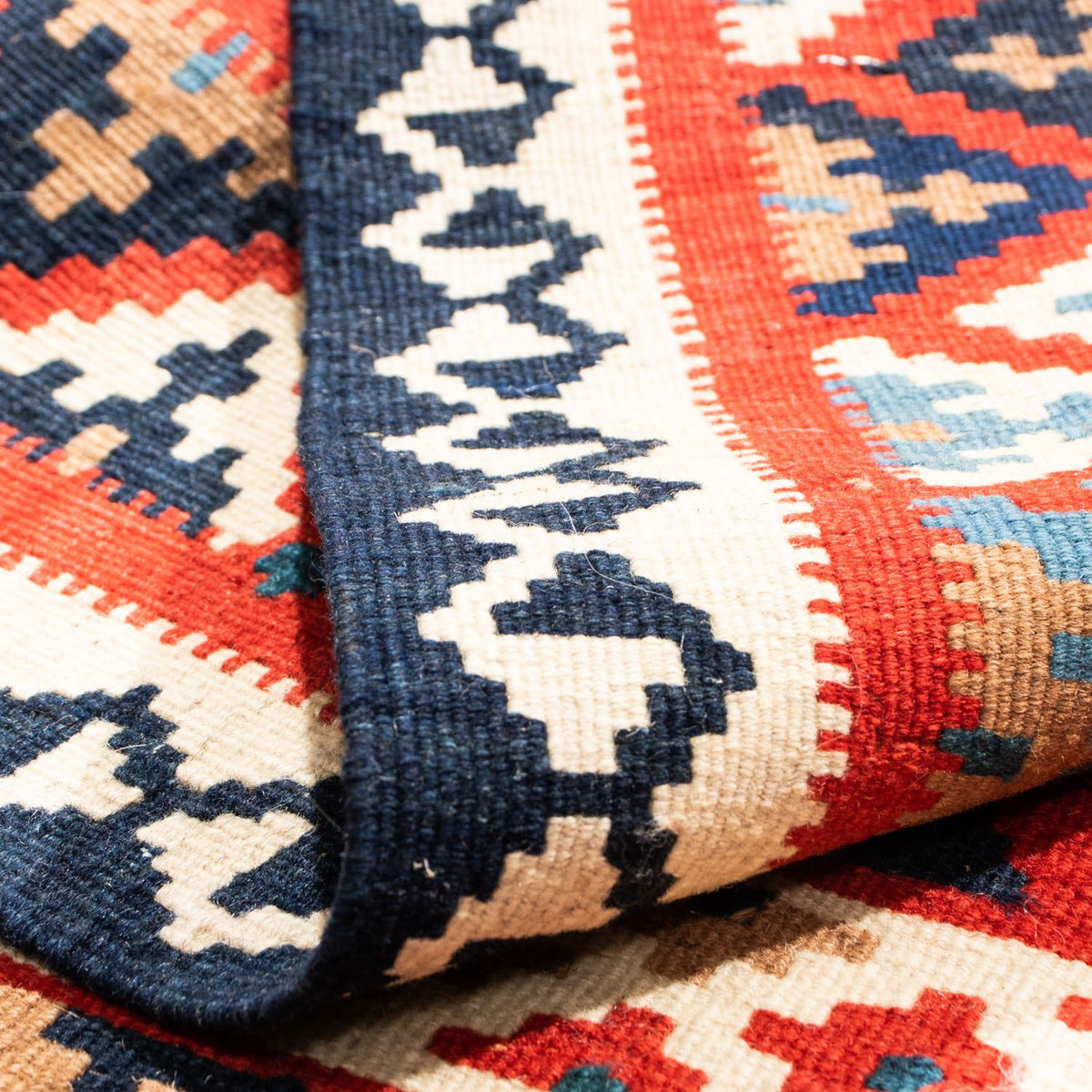 Tapis Kelim - Oriental carré  - 105 x 102 cm - rouge