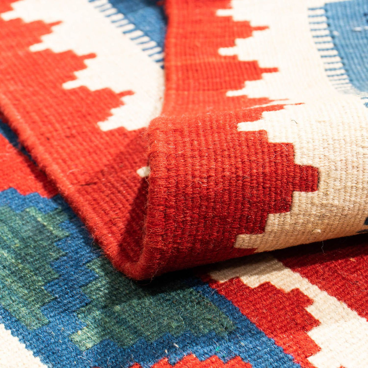 Tapis Kelim - Oriental carré  - 102 x 102 cm - rouge