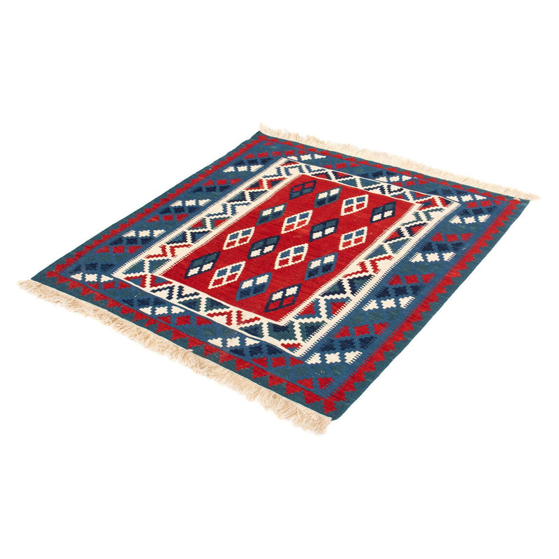 Tapis Kelim - Oriental carré  - 104 x 100 cm - bleu foncé