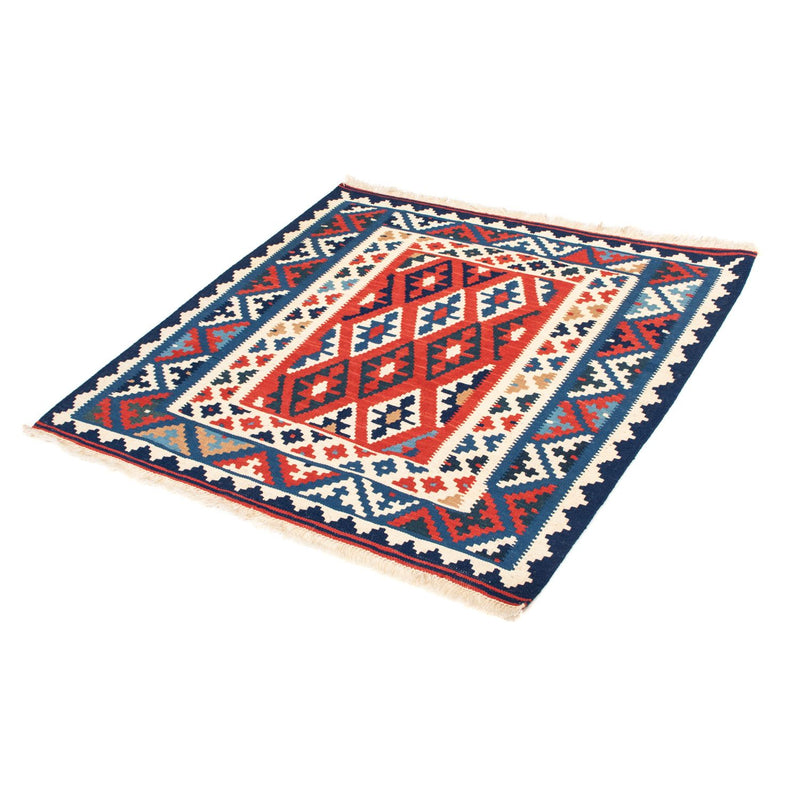 Tapis Kelim - Oriental carré  - 102 x 100 cm - bleu