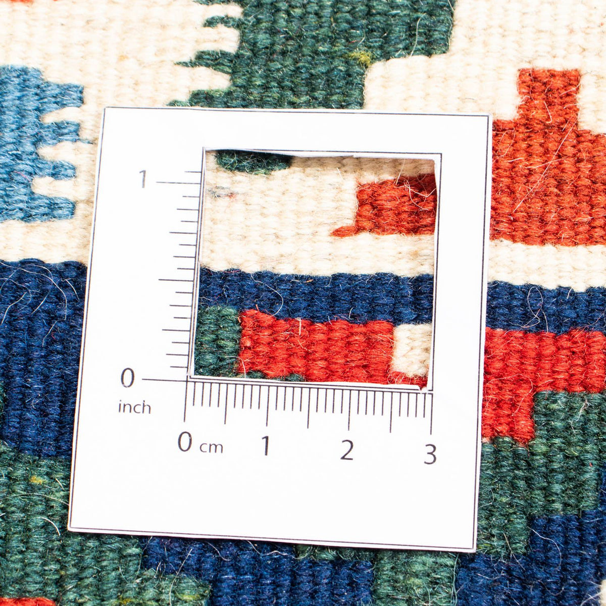 Tapis Kelim - Oriental carré - 104 x 101 cm - bleu