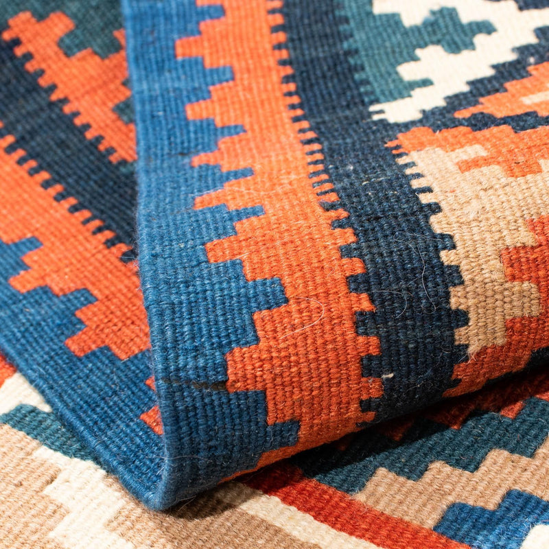 Tapis Kelim - Oriental carré  - 102 x 102 cm - rouille