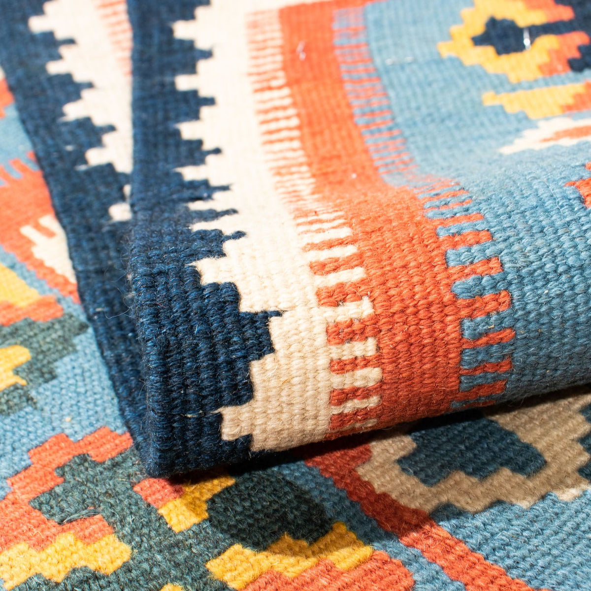 Tapis Kelim - Oriental carré - 107 x 100 cm - orange