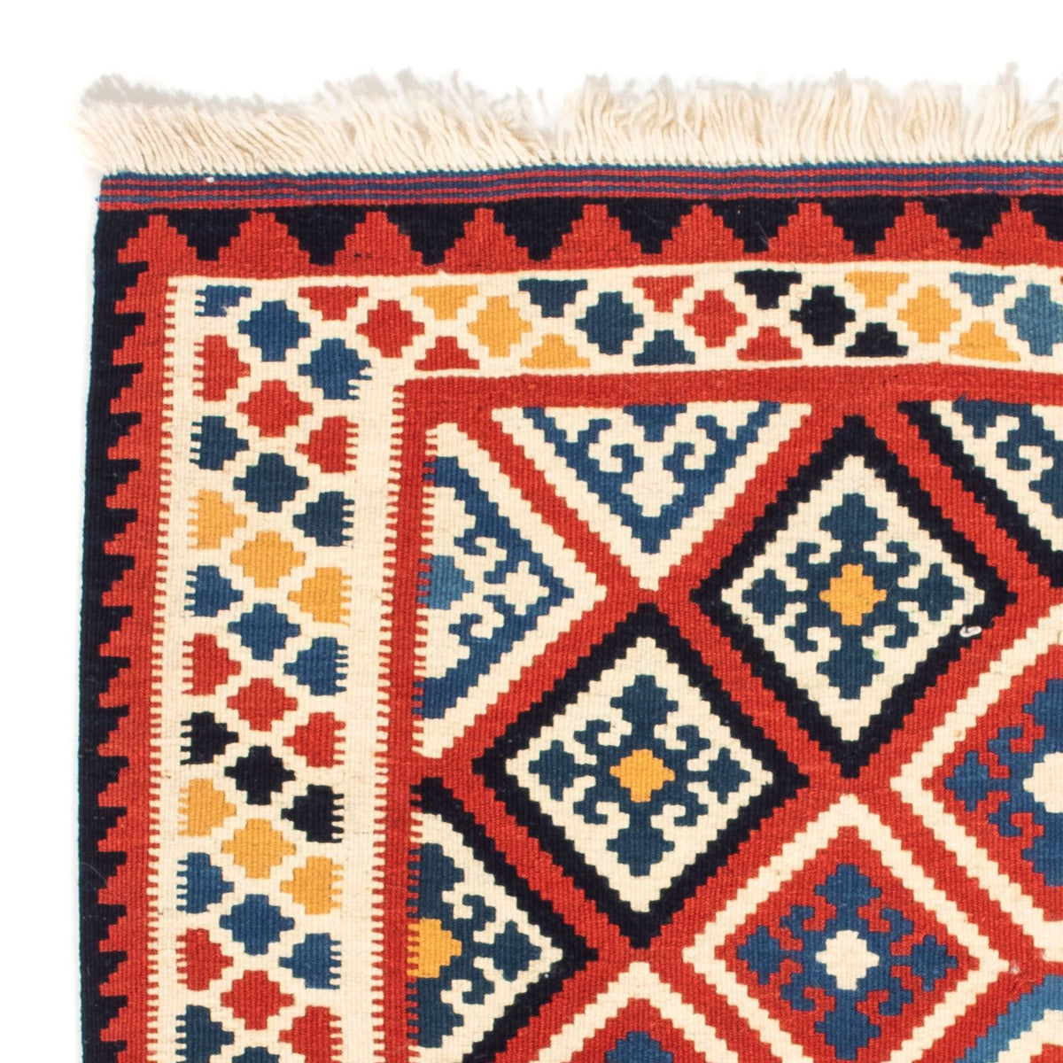 Tapis Kelim - Oriental carré - 106 x 105 cm - rouge