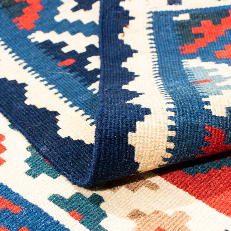 Tapis Kelim - Oriental carré  - 104 x 100 cm - bleu foncé