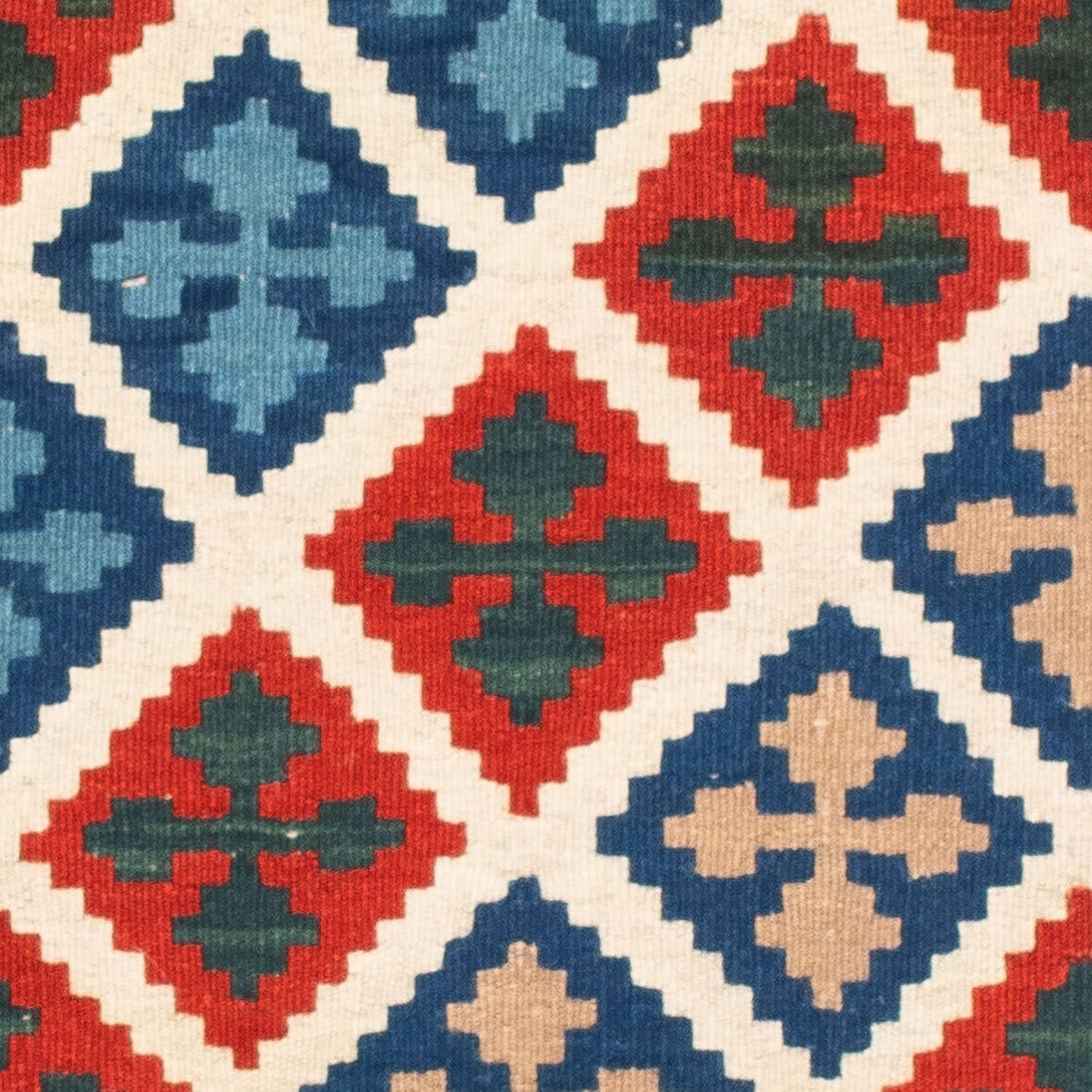 Tapis Kelim - Oriental carré - 103 x 100 cm - bleu foncé