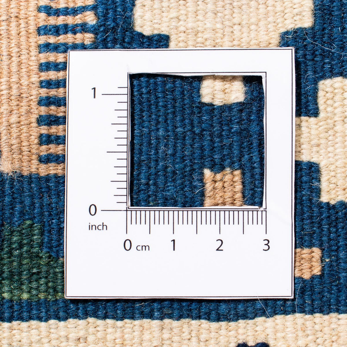 Tapis Kelim - Oriental carré - 103 x 100 cm - bleu foncé