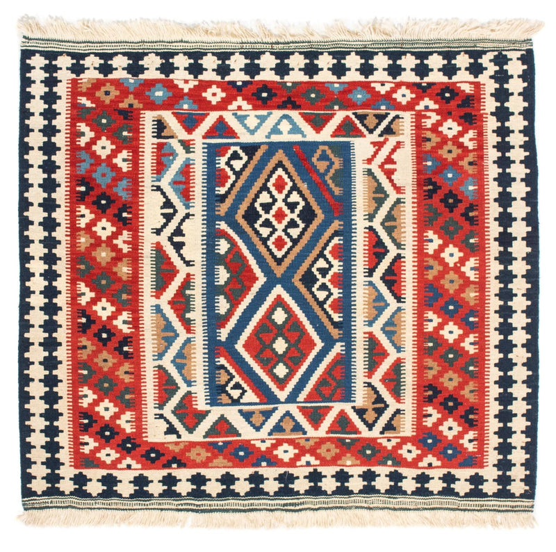 Tapis Kelim - Oriental carré  - 104 x 99 cm - rouge
