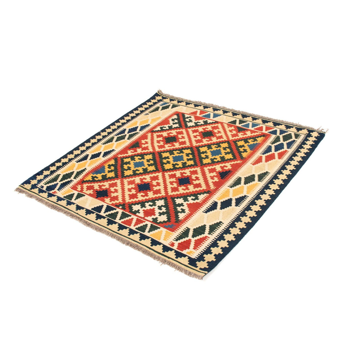 Tapis Kelim - Oriental carré - 103 x 101 cm - beige