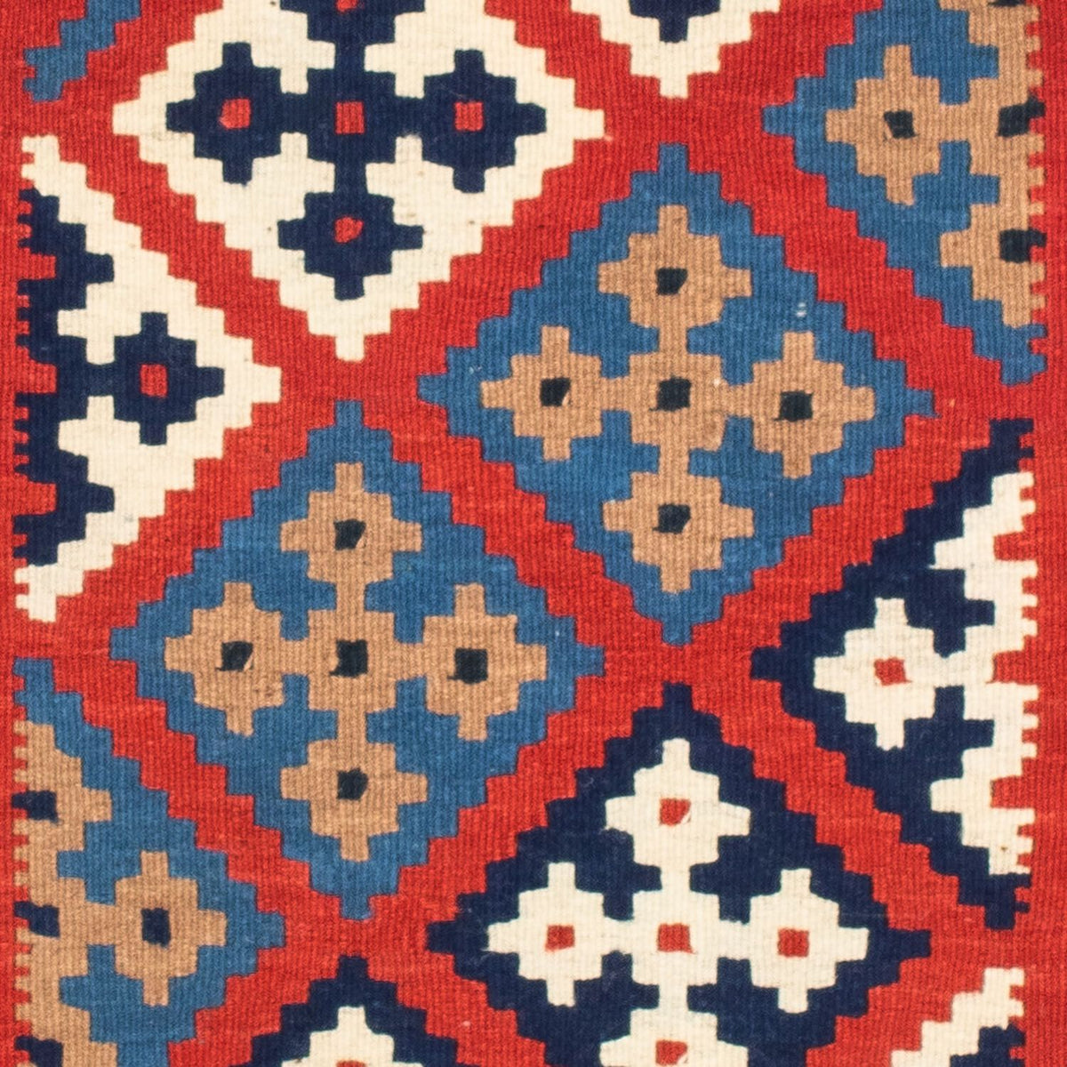 Tapis Kelim - Oriental carré  - 103 x 101 cm - rouge