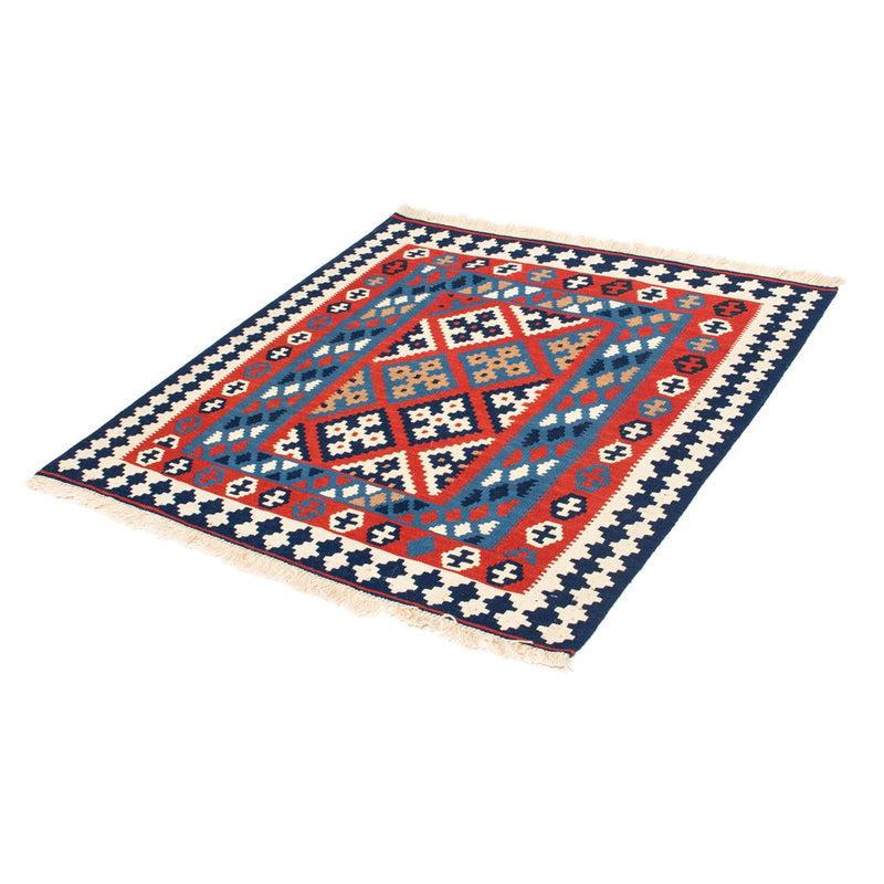 Tapis Kelim - Oriental carré  - 103 x 101 cm - rouge