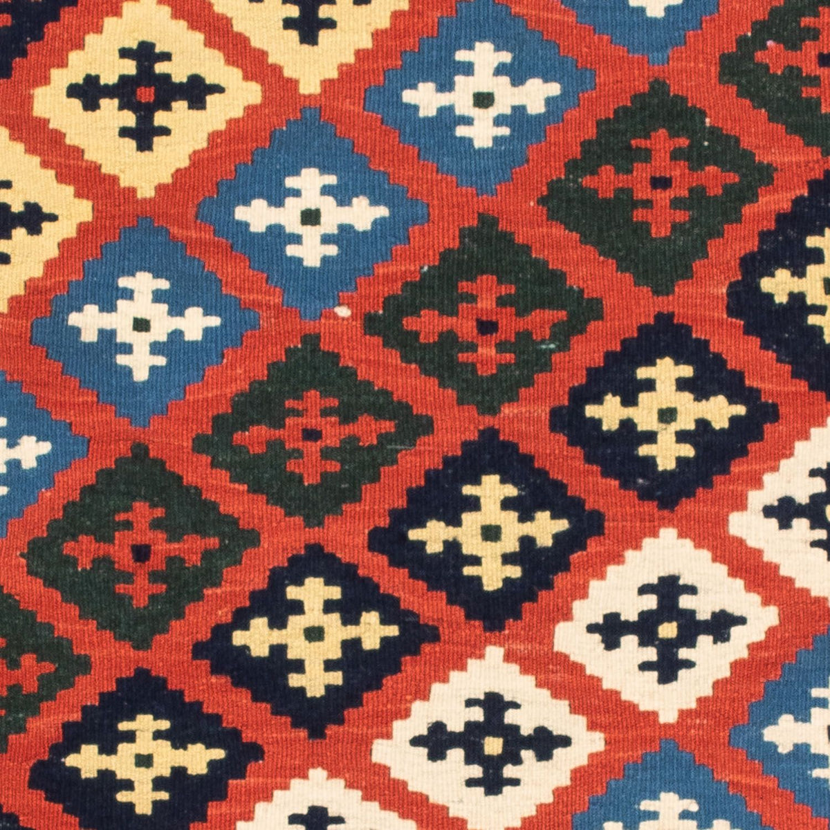 Tapis Kelim - Oriental carré  - 97 x 94 cm - rouge