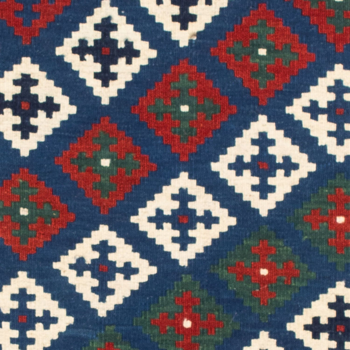 Tapis Kelim - Oriental carré - 100 x 100 cm - bleu foncé