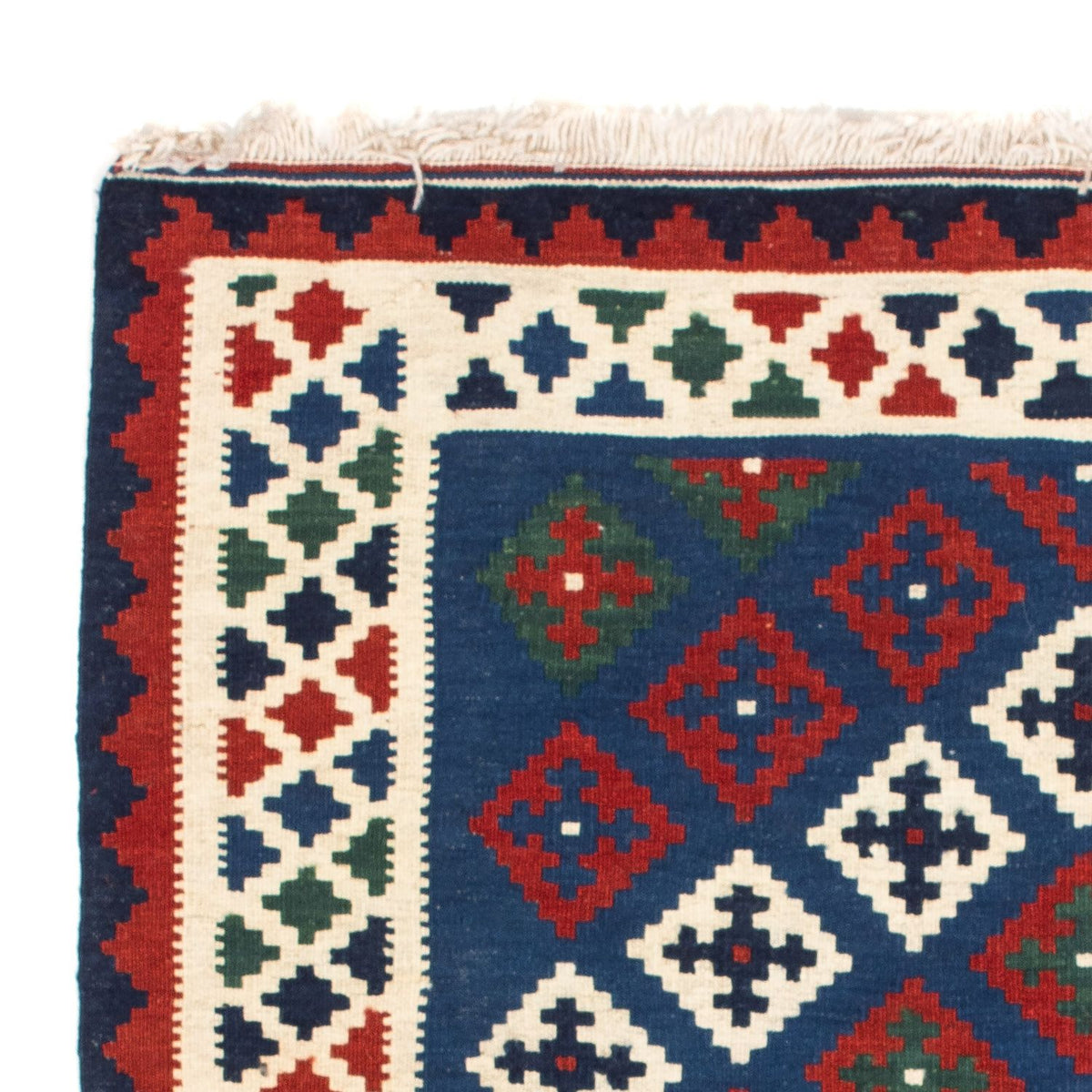 Tapis Kelim - Oriental carré - 100 x 100 cm - bleu foncé
