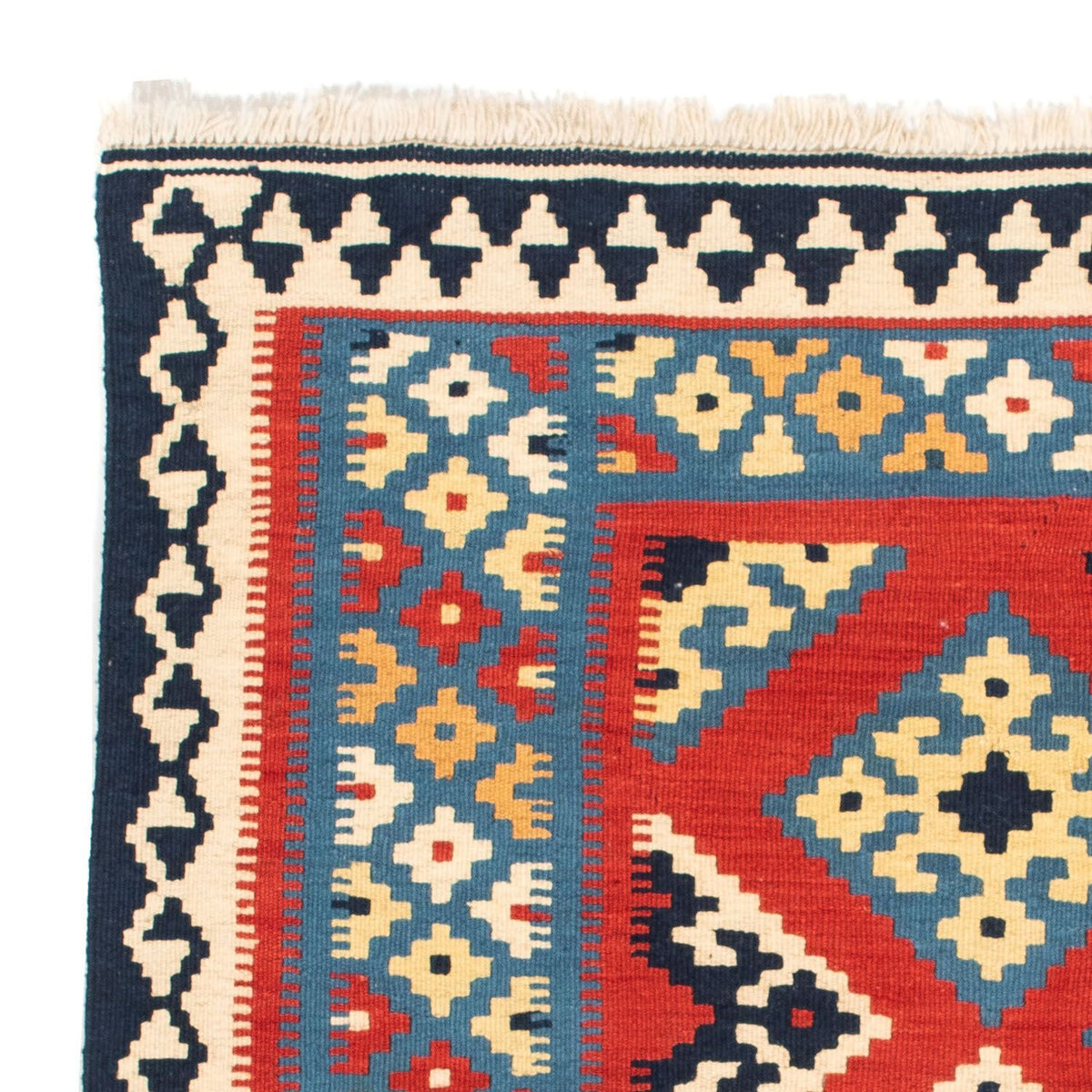 Tapis Kelim - Oriental carré - 105 x 105 cm - rouge