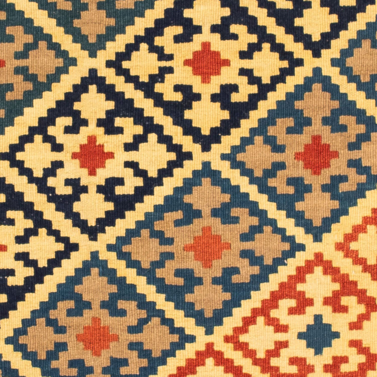 Tapis Kelim - Oriental carré - 106 x 102 cm - or